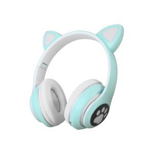 Diadema de Orejas de Gato con Bluetooth y Luces para Chicas Verde