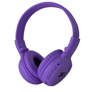 Diadema N65 Bluetooth Audifonos Pantalla Micro Sd Radio Fm Violeta