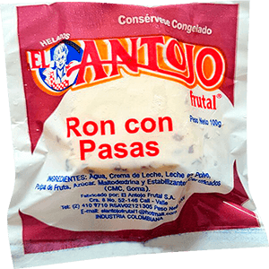 HELADO EL ANTOJO FRUTAL RON CON PASAS