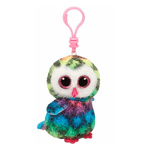 PELUCHE BEANIE BOOS OWEN BUHO MULTICOLOR CLIP TY