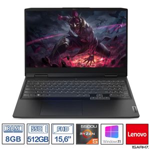 Computador Portátil Gamer LENOVO 15,6" Pulgadas IdeaPad Gaming 3 15ARH7 - AMD Ryzen 5 - RAM 8GB - Disco SSD 512GB - Gris