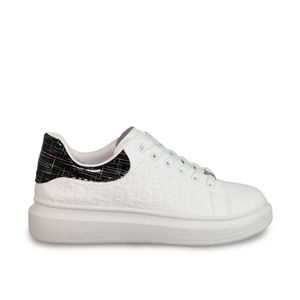 TENIS CASUAL MUJER MARCA EDDIES COLOR BLANCO/NEGRO