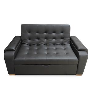 Sofacama  Vignelli Tipo Cuero Negro