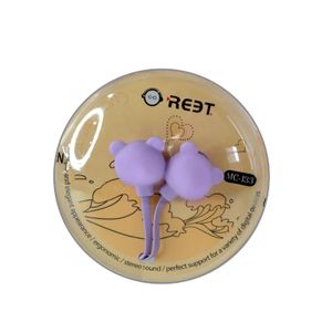 Manos Libres Auriculares Con Diseño Oso de Chupa Entrada 3.5 Violeta