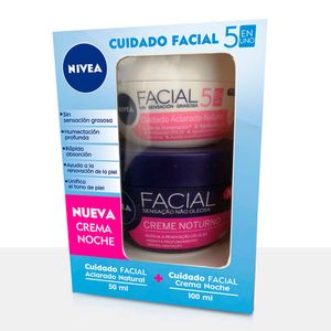 OFERTA CREMA NIVEA CUIDADO FACIAL NOCHE X 100 ML + CUIDADO ACLARADO X 50 ML