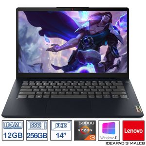 Computador Portátil LENOVO 14" Pulgadas IdeaPad 3 - AMD Ryzen 3 - RAM 12GB - Disco SSD 256GB - Azul