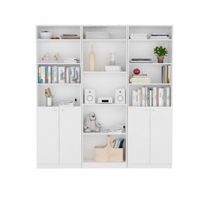Combo de Bibliotecas Home, Blanco Incluye Tres Bibliotecas y Tres Complementos
