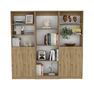 Combo de Bibliotecas Home, Macadamia Incluye Tres Bibliotecas