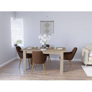 Comedor Lilac Beige, Incluye Cuatro Sillas Chocolate y Café Claro