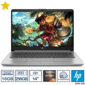 Computador Portátil HP 14 Pulgadas 245 G9 Ryzen 5-5625U - RAM 16GB - Disco SSD 256GB - Plateado