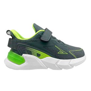 TENIS INFANTIL MARCA ATHLETIC AIR GRIS Y VERDE