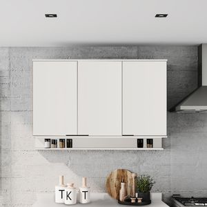Mueble superior multiuso cocina 120 cm MDP 3 Puertas Blanco Mate