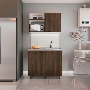 Kit Cocina Napoles 100 Remake RTA Nogal Blanco Meson DER