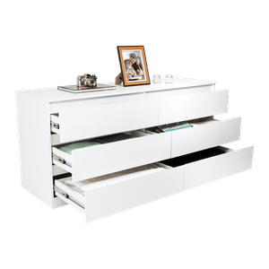 Comoda Coble 6 Cajones Asteria RTA Blanco