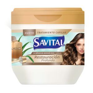 TRATAMIENTO CAPILAR SAVITAL CON SERUM DE AMINOACIDOS Y SABILA RESTAURACION PROFUNDA