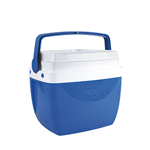 NEVERA PLASTICA 12 LTS MOR AISLAMIENTO EN ESPUMA DE POLIESTIRENO 100% VIRGEN TAPA CON PORTAOBJETOS CALOR Y FRIO AZUL