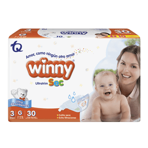 PAÑAL WINNY SEC ETAPA 3/G + TOALLITAS