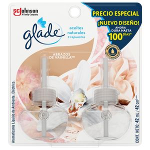 GLADE ACEITES NATURALES ABRAZOS DE VAINILLA X 2 REPUESTOS