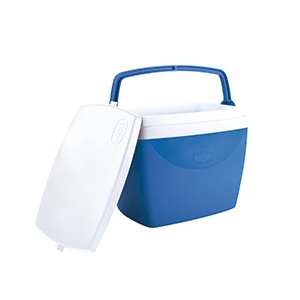 NEVERA PLASTICA  6 LTS MOR AISLAMIENTO EN ESPUMA DE POLIESTIRENO 100% VIRGEN TAPA CON PORTAOBJETOS CALOR Y FRIO  AZUL