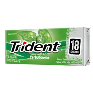 CHICLES TRIDENT VP YERBABUENA SIN AZUCAR