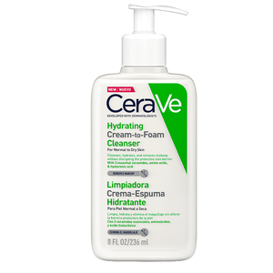 CREMA ESPUMA LIMPIADORA HIDRATANTE CERAVE PARA PIEL NORMAL A SECA