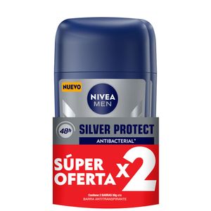 OFERTA DESODORANTE NIVEA MEN SILVER PROTECT BARRA 2 X 50 ML