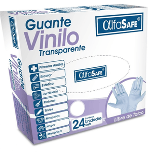 GUANTE VINILO ALFASAFE TALLA S X 24
