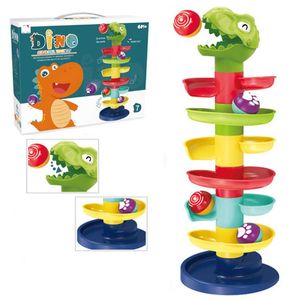 Torre de juguete con bola rodante modelo dinosaurio