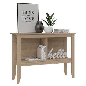 Mesa Auxiliar Omah, Beige, con entrepaño doble y amplia superficie