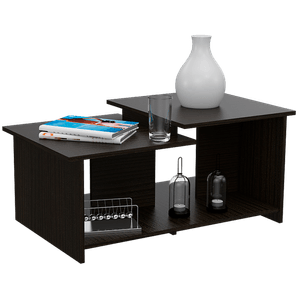 Mesa de Centro Thiny, Wengue, con variedad de entrepaños