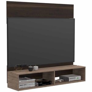 Panel de TV Dakota, Caoba y Miel, con espacio para televisor de hasta 60 pulgadas