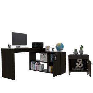 Combo oficina Adriel, Escritorio + Mesa de Noche