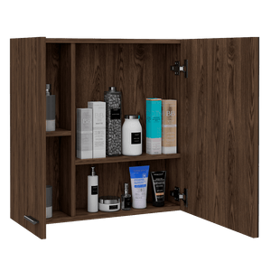 Gabinete de Baño Depp, Chocolate, con puerta espejo y dos entrepaños