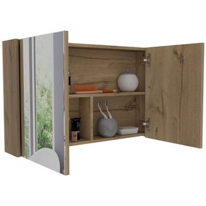 Gabinete de Baño Agni, Café Claro, Con dos puestas y espacio para almacenar objetos