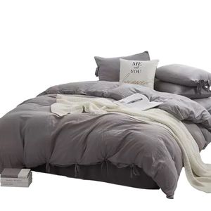 Duvet Cintas + Plumon + Fundas +  Cojin Cuadrado Gris King