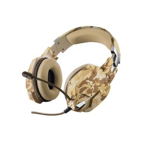 Audifono Diadema Gamer Trust Gxt 322D Carus Desert Camo 3.5 Mm Pc,Laptop, PS5/PS4, Xbox Series X, Switch, Mobile Cafe Camuflado