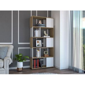Biblioteca Noah, Macadamia y Blanco Vainilla, con Variedad de Entrepaños