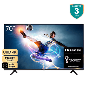 Televisor Hisense 70" (177cm) UHD 4K Smart Tv Negro  70A6HV