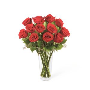 Jarrón de 12 Rosas Rojas