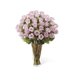 Jarrón de 36 Rosas Moradas