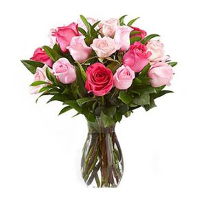 Jarrón de 24 Rosas Tonos de Mamá
