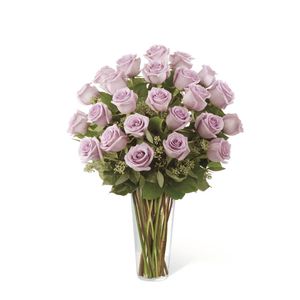 Jarrón de 24 Rosas Moradas