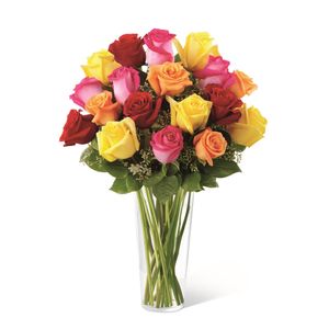 Jarrón de 18 Rosas Impresionista
