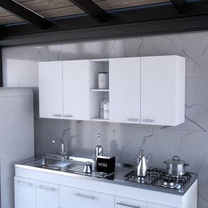 Gabinete Superior de Cocina 150cm Napolitan Bertolini Color Blanco