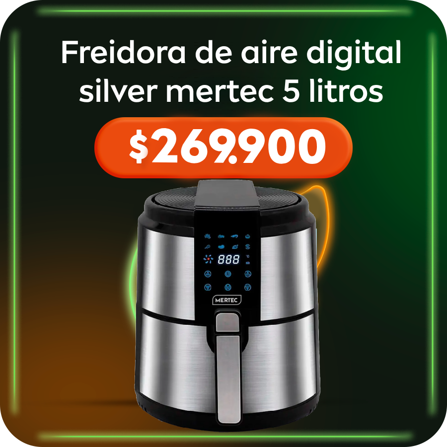 Oferta Freidora de aire digital silver mertec 5 litros